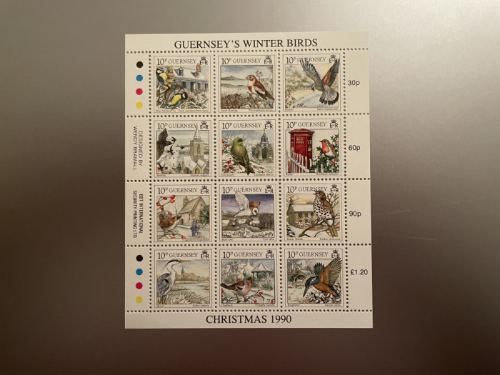 Guernsey - Serie timbre pasari, fauna nestampilate MNH