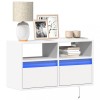 Gossi comoda tv de perete cu lumini led, alb, 80x31x45 cm