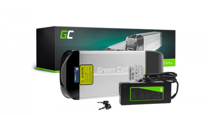 Green Cell Baterie E-Bike 36V 15Ah Li-Ion Li-Ion Rack spate cu &icirc;ncărcător