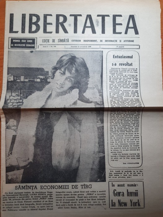 libertatea 13 octombrie 1990-art laura stoica,primul turneu pascaly in trans..