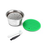 Set Capsula cafea INOX/lingurita/periuta, Dolce Gusto Crema, reincarcabila/lavabila, certificare LFGB,