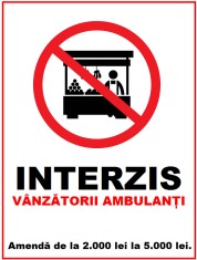 Placuta interzis vanzatorii ambulanti foto