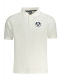 Cumpara ieftin Tricou polo barbati, cu imprimeu cu logo, Regular fit, Alb, S