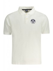 Tricou polo barbati, cu imprimeu cu logo, Regular fit, Alb, S foto