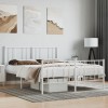 Cadru Pat Metalic Alb 140x190 cm cu Tablie - Robust si Elegant