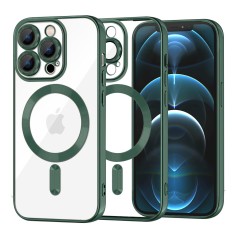 Husa premium iPhone 12 Pro Max Techsuit Luxury Crystal MagSafe, verde inchis foto