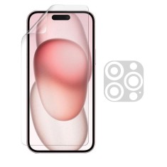 Set folie pentru Apple iPhone 15, protectie Ecran si Camera, din silicon