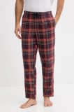 Lindbergh pantaloni pijama bumbac culoarea bordo, cu model, 30.997528