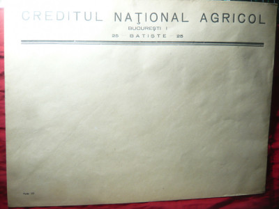 Plic mare pt acte , interbelic -antet Creditul National Agricol 38,5x29cm foto