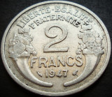 Cumpara ieftin Moneda istorica 2 FRANCI - FRANTA, anul 1947 * cod 2042, Europa, Aluminiu