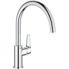 Baterie bucatarie Grohe Start Curve 31554001, monocomanda, 3/8&#039;&#039;, cartus ceramic, pipa inalta, pivotanta, aerator, crom