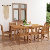 vidaXL Set de mobilier de grădină cu 9 piese, 200x100 cm, lemn masiv de tec