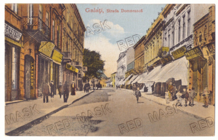 728 - GALATI, str. Domneasca, stores, Romania - old postcard - unused