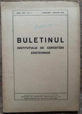 Buletinul Institutului de cercetari zootehnice// ianuarie-martie 1949 foto