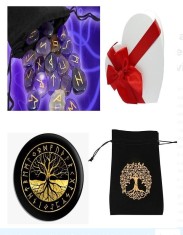 Cadouri magice Set rune ametist ,cuart roz,aventurin, jasp rosu,obsidian 2+1 gratis cadou placa pendul astrologie