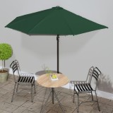 VidaXL Umbrelă de soare de balcon, tijă aluminiu, verde, 300x155 cm