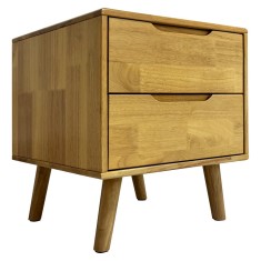 Noptiera lemn masiv natur Bruni 43x40,5x48 cm
