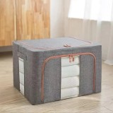 Cutie de depozitare pliabila, cu fermoar, 100L, Textil, 60x42x40cm, cadru