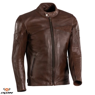 Geaca (jacheta) barbati pentru scuter - motocicleta piele Urban/Heritage Ixon All season model Cranky MS culoare: maro Maro S foto