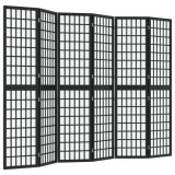 Cumpara ieftin Paravan pliabil cu 6 panouri, stil japonez, negru, 240x170 cm