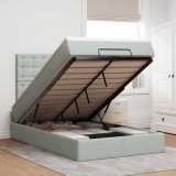VidaXL Cadru de pat otoman cu saltele Gri deschis 120x190cm catifea 3313601
