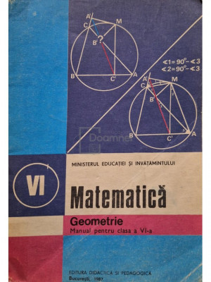 Ion Cuculescu - Matematica, geometrie - Manual pentru clasa a VI-a (editia 1987) foto