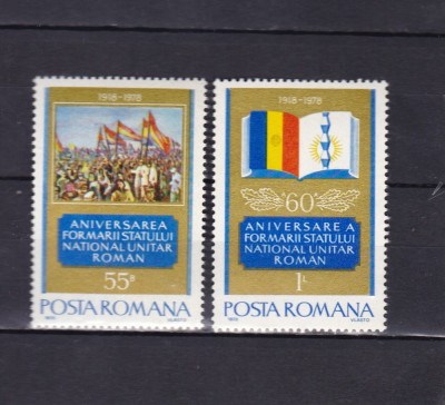ROMANIA 1978 LP 971-60 ANI FORMAREA STATULUI NATIONAL UNITAR SERIE MNH foto