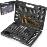Trusa 101 Piese Burghie Powermat: Lemn, Metal, Beton, Biti, Surubelnite, Chei, Adaptor, Valiza Solida