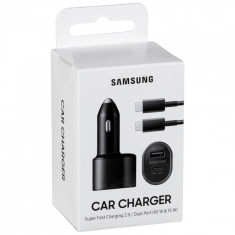 Samsung Car Quick Charger Dual, USB 15W &amp; Type-C 45W, Black