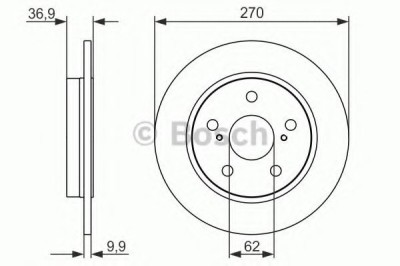 Disc frana TOYOTA AURIS (ZWE18, NZE18, ZRE18) (2012 - 2016) BOSCH 0 986 479 519 foto