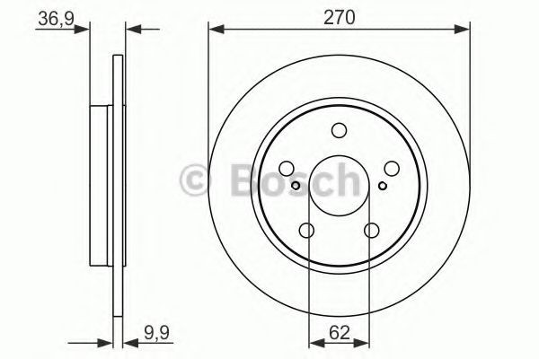 Disc frana TOYOTA AURIS (ZWE18, NZE18, ZRE18) (2012 - 2016) BOSCH 0 986 479 519