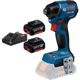 Bosch GDR 18V-220 C + GBA + GAL 18V-40 - Masina de insurubat cu impact 220 Nm M6-M16 + Set 2 acumulatori si incarcator Li-Ion 18 V 5 Ah
