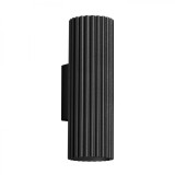 Lampă De Perete Karbon Negru Din Aluminiu Cu 2 Becuri Tub Minimalist De Interior.