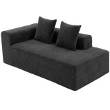 HOMCOM Canapea cu 2 locuri din chenille cu 2 perne șezut cu arcuri fără montaj 71,5x91,5x83 cm Gri &icirc;nchis | Aosom Romania