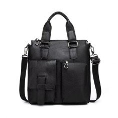 Geanta pentru barbati, Tiberius GT3259, piele naturala, Negru