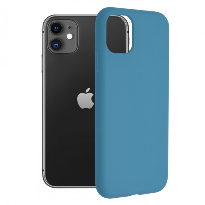 Husa pentru iPhone 11, Techsuit Soft Edge Silicone, Denim Blue
