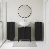 Cumpara ieftin Set de cabinet pentru baie cu 3 piese ZWOLLE 3 buc. Negru