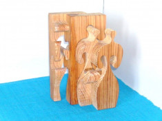 Sculptura puzzle lemn pin negru, handmade - design Gunnar Kanevad, Gamla Suedia foto