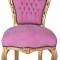 Scaun baroc auriu cu tapiterie fuchsia CAT530A39