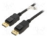 Cablu DisplayPort - DisplayPort, din ambele par&amp;#355;i, DisplayPort mufa, 1m, negru, Goobay - 49962