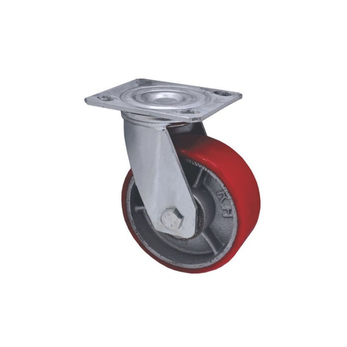 Roata pentru carucior, din aluminiu, siliconata, rotativa, 4&quot; x 100 mm