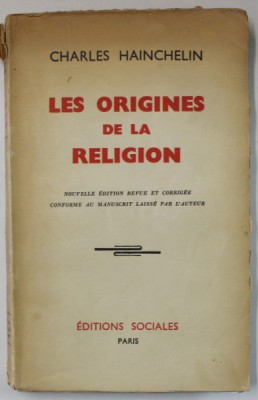 LES ORIGINES DE LA RELIGION par CHARLES HAINCHELIN , 1950 foto