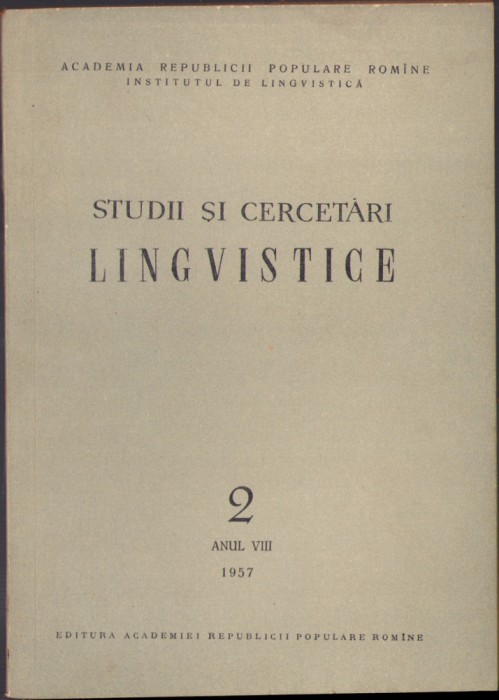HST C1799 Studii și cercetări lingvistice 2/1957