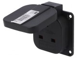 Conector de alimentare AC 2P+PE 250V 16A Negru