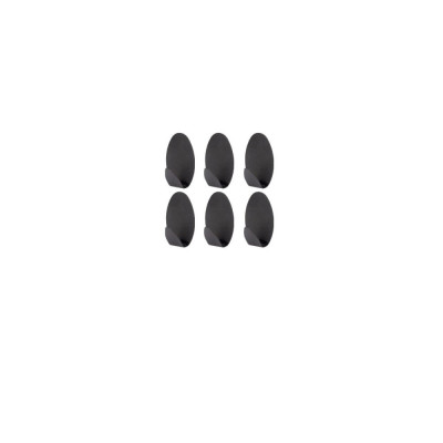 Set 6 agatatori cuier autoadezive, ovale, metal, negru Sepio foto