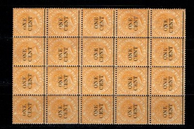 Straits Settlements 1892 - Mi61 bloc de 20 neuzat foto