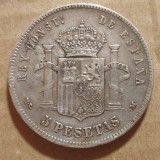 Spania 5 Pesetas 1885 argint Alfonso Xll, Europa