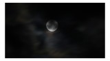 Tablou Canvas, "Luna ascunsă printre nori negri", Lună, Noapte, &Icirc;ntuneric, Mister, Nori, Cer, Lumină, Seninătate, 39 x 26 cm, CMCLASS