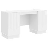 vidaXL Birou Alb foarte lucios 142,5 x 50 x 75 cm Lemn prelucrat 3414625