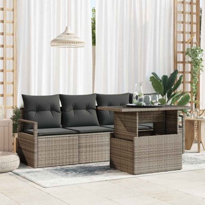 vidaXL Set de canapele pentru grădină 5 pcs Gri 100 x 55 x 73 cm 3348725 foto
